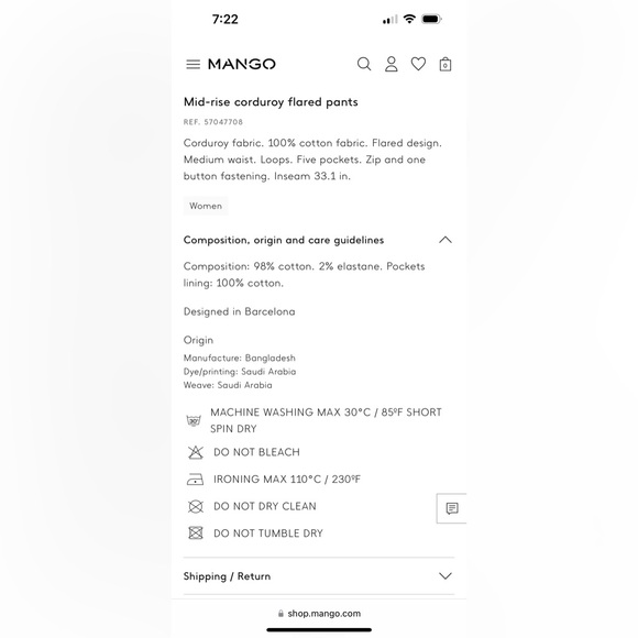Mango mid-rise corduroy flare jeans - Picture 10 of 12